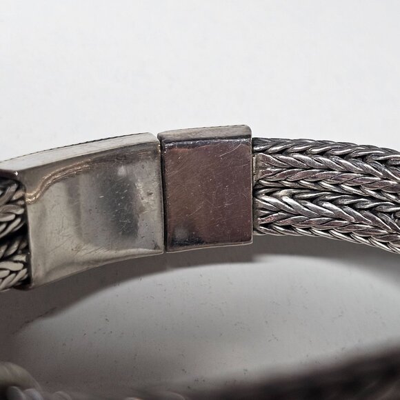 Artisan Sterling Silver 925 Woven Braided Bracelet Decorative Clasp Boho Western - Picture 5 of 11
